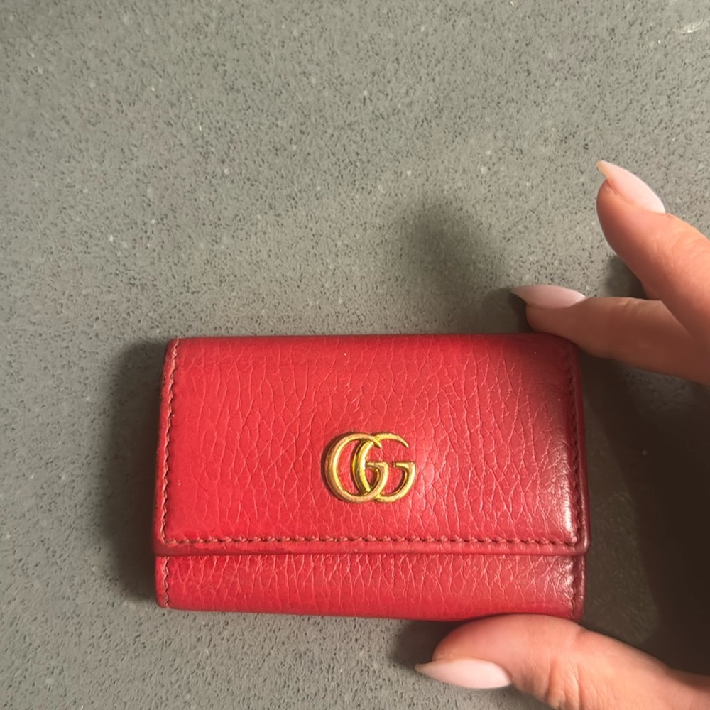 Red Gucci keychain holder- used